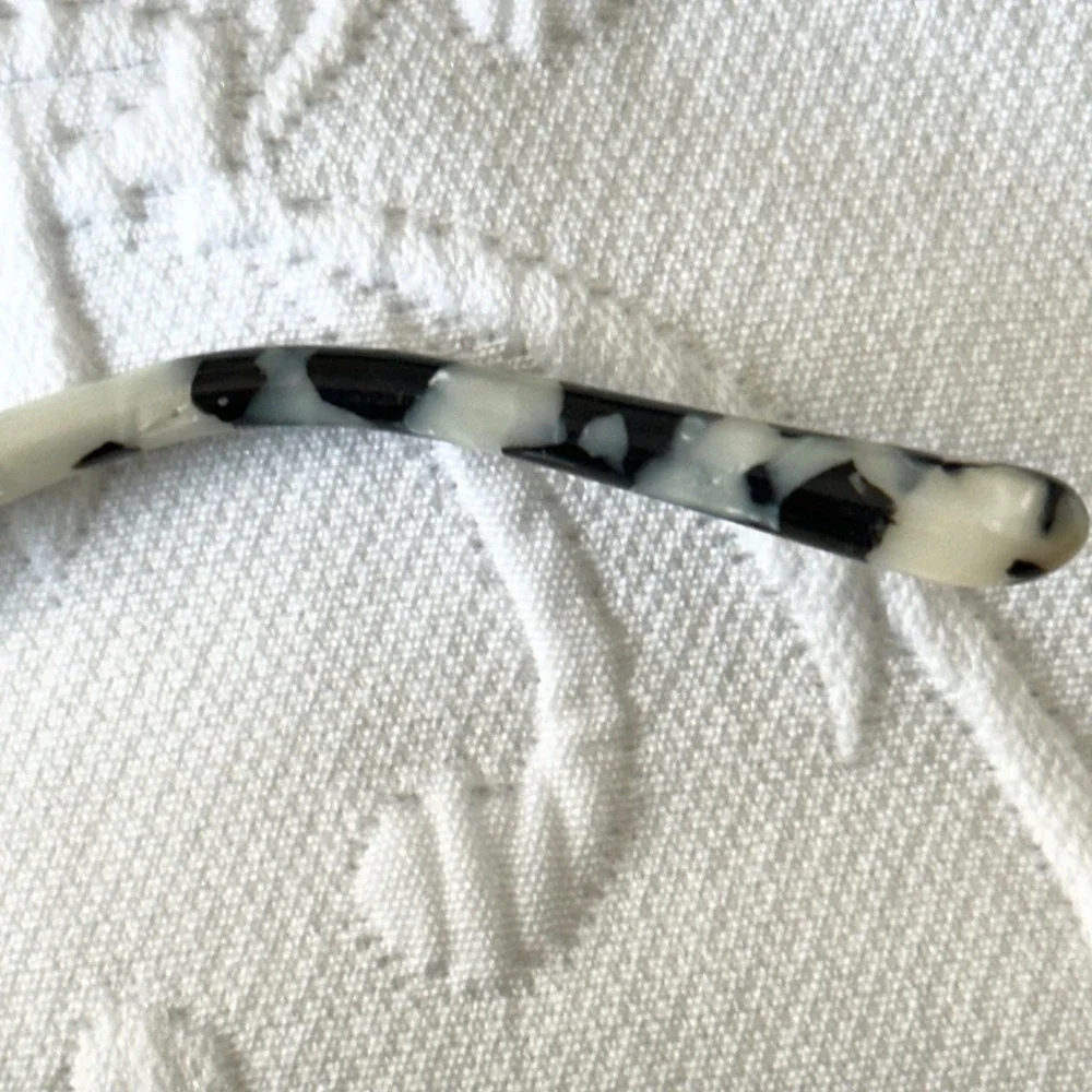 DIFF Eyewear Winston Black & White Rich‎ Hide Cow Hide Cat Eye/ Square Frames